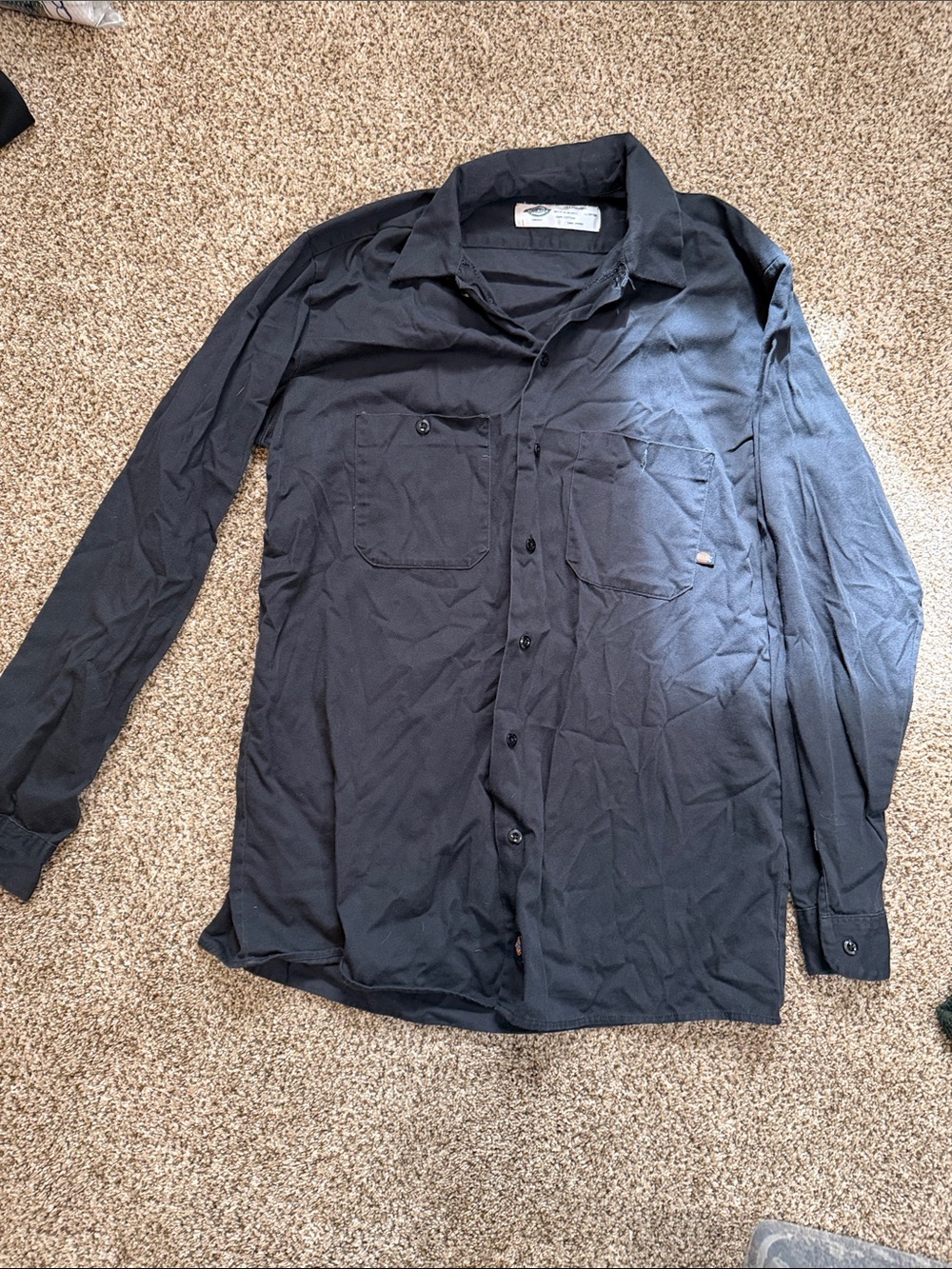 Men's Black Long-Sleeve Button-Up Shirt Jacket
